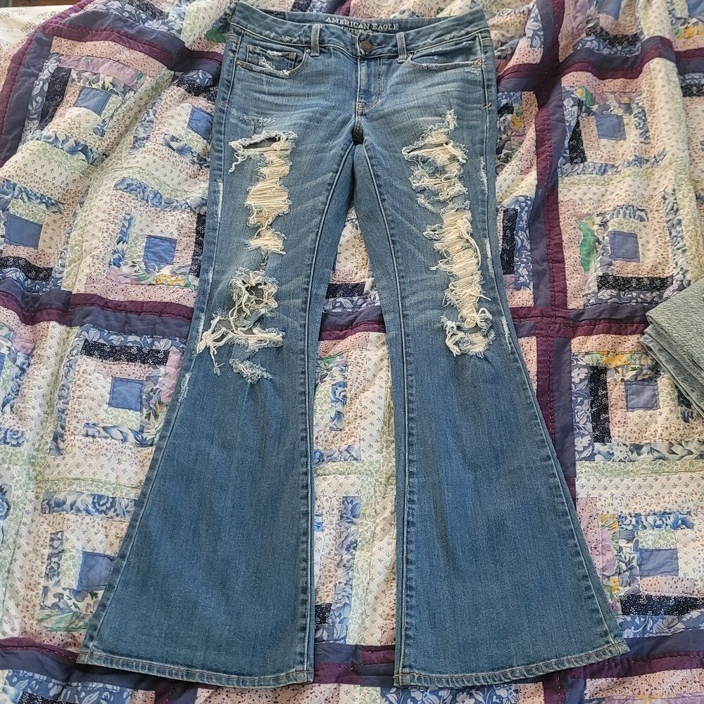 American Eagle Boho artist flare destroyed 8
